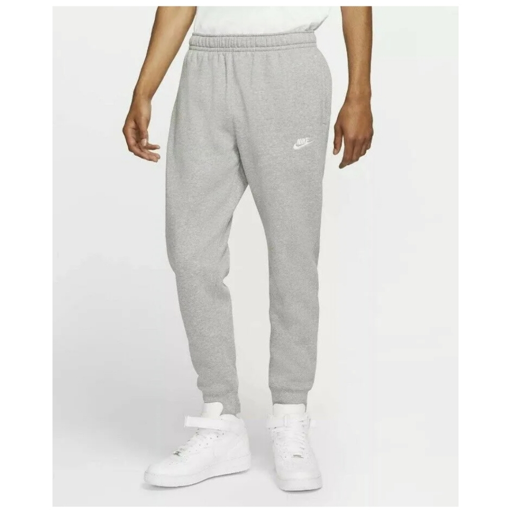 Nike Club Fleece Jogger Tapered Pants Heather Grey 826431-063 Mens Sz Large